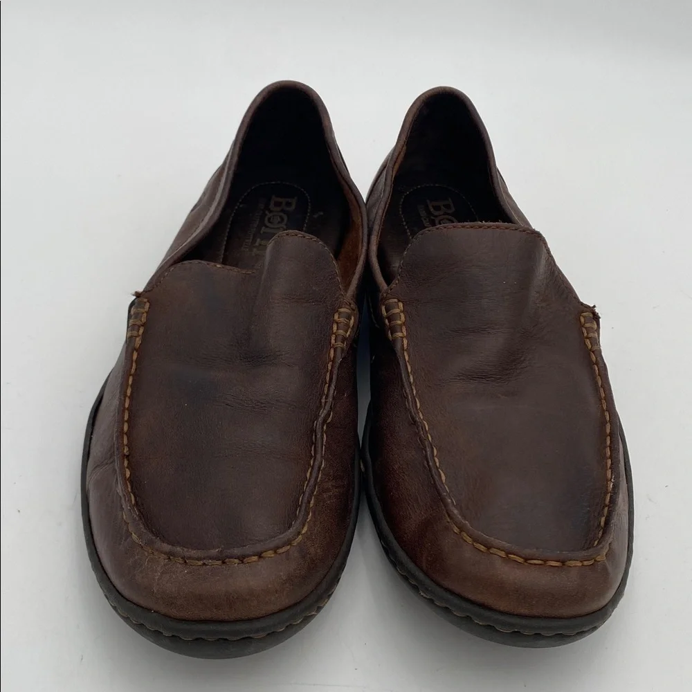 Born Dark Brown Leather Slip-On Loafers mens 8.5 slip on casual retro